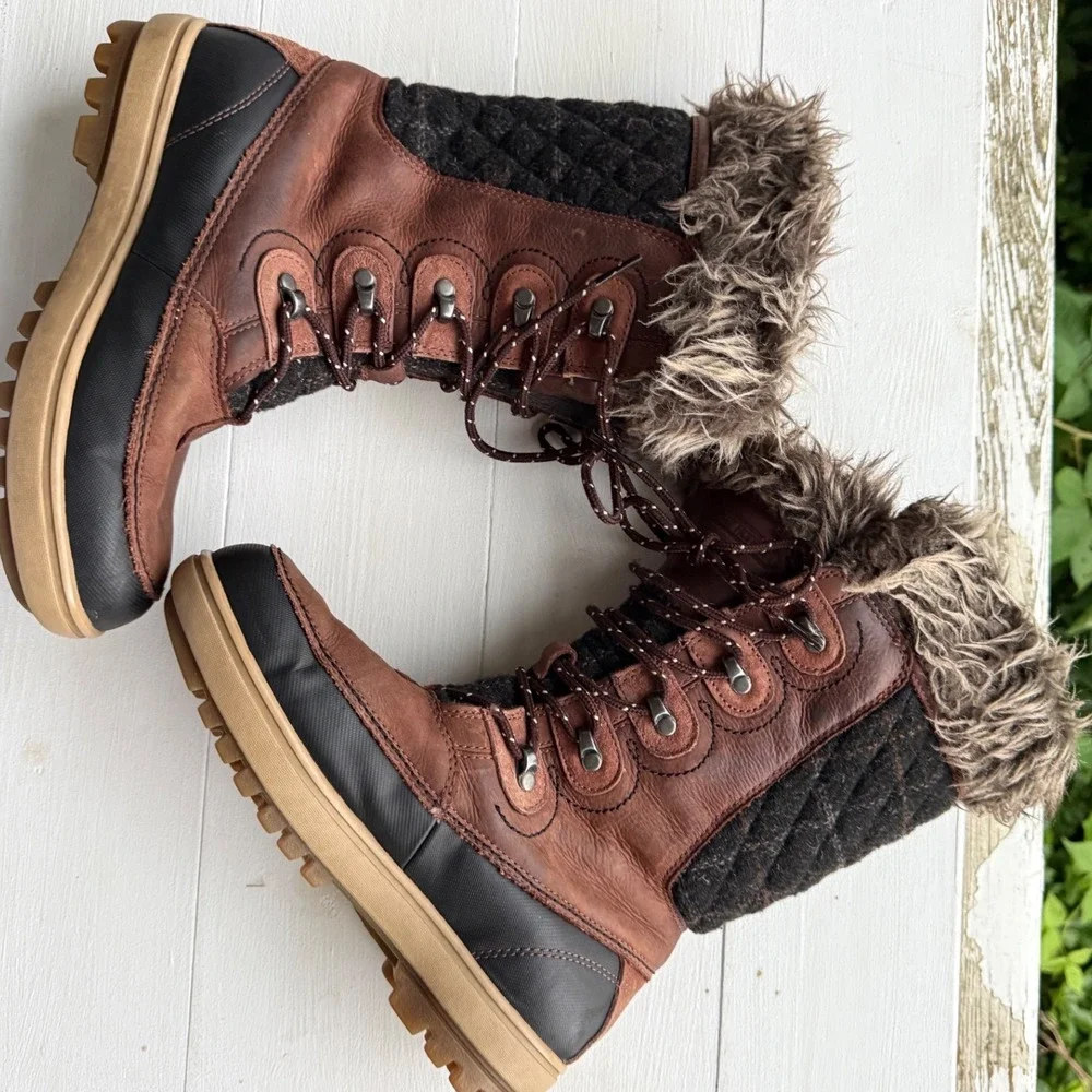 Helly Hansen Garibaldi Women's Winter Snow Boots Brown Faux Fur US 6.5 EU 37.5